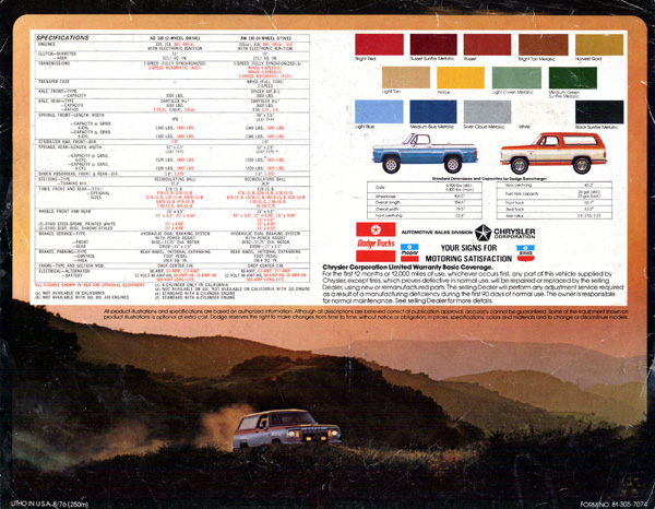 1977 Dodge Ramcharger Brochure: Page 8