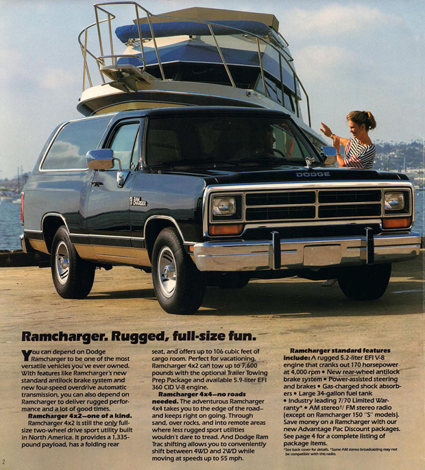 1990 Dodge Ramcharger Brochure: Page 2